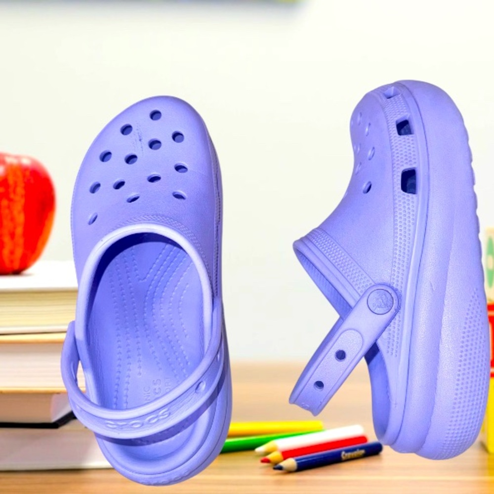 Crocs Crush platform purple clogs youth girl’s sandals shoes size 5